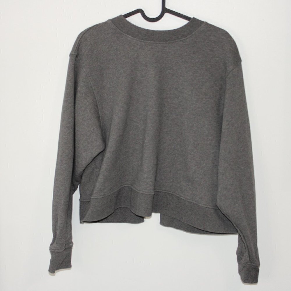 T by ALEXANDER WANG Ladies Open Back Crew Neck Gray Sweatshirt Size Small